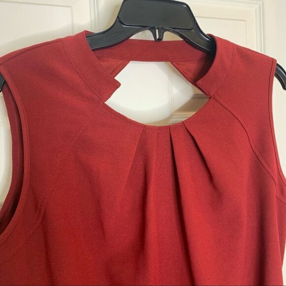 Kardashian Kollection Neck Pleating Dress Size XL Wine Colored - Picture 4 of 9